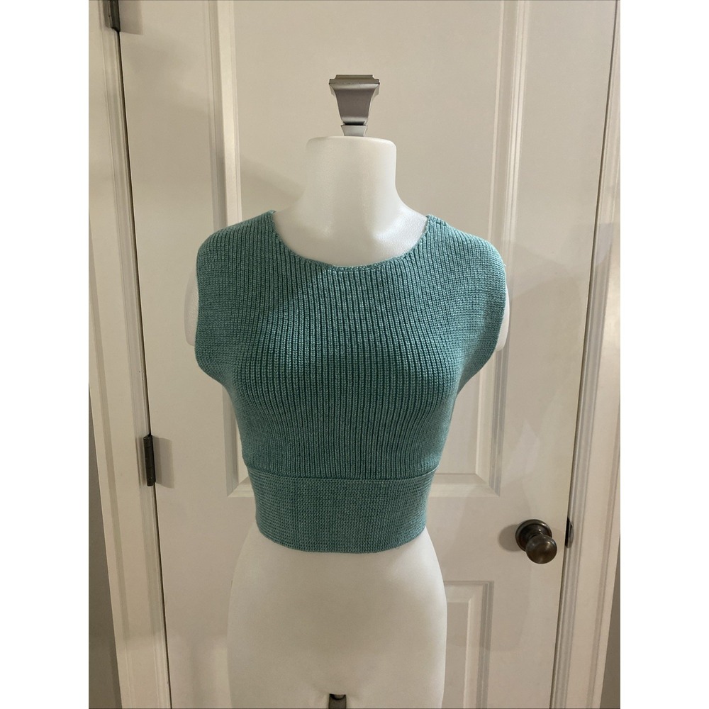 Free People FP Beach Light Green Convertible Open-Back Sweater Tank Halter Sz XS